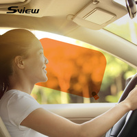 Sview Yeniden Kullanılabilir Kahverengi Araba Camı Yapışkanlı Güneşlik PC Malzeme Net Görüş %99 UV Korumalı Tesla Model Y Yan Cam Güneşlikleri XL