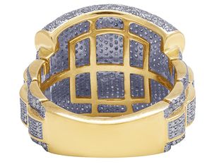 S925 Silver Hip Hop Fully <b>Studded</b> Moissanite Round Cut Diamond VVS Clarity <b>For</b> Wedding Party Ring <b>for</b> <b>Men</b> - Product Image 6