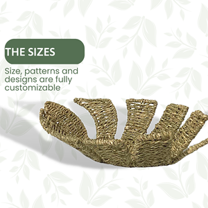 Bandeja para servir en forma de hoja de algas marinas rústicas hechas a mano inusuales Diseño de cesta de almacenamiento único para aperitivos y frutas Vecraft - Product Image 2