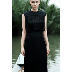 ชุดเดรสยาวประดับด้วยลูกปัดของผู้หญิงเดรสมิดิลายไม้เลื้อยแบบเรียบง่ายเสื้อผ้ามีสไตล์ - Product Image 5