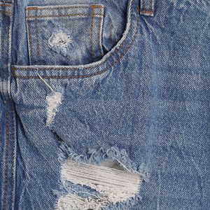 Shorts en jean décontractés pour hommes 100% coton, taille mi-haute, fermeture éclair, respirants, coupe droite, bleu moyen, marque privée disponible - Product Image 4