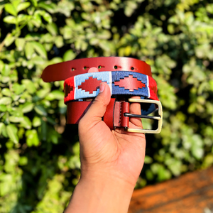 Ceinture en cuir de qualité supérieure, boucle en alliage de zinc, fil ciré recyclé, style argentin, sensation de luxe, fabrication artisanale, personnalisable, durable - Product Image 6