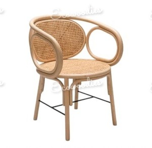 เก้าอี้รับประทานอาหารหวายคลาสสิกทรงเสน่ห์เก้าอี้รับประทานอาหารแบบเรียบง่ายนั่งสบายในร่มลานลานระเบียงทำจากไม้ไผ่ธรรมชาติทำด้วยมือสำหรับสวนสาธารณะวิลล่า - Product Image 4