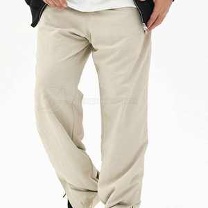 กางเกงผ้าฝ้ายขาบานสำหรับผู้ชายกางเกงลำลองเอวกลางยางยืดสไตล์สตรีทแวร์คุณภาพสูงสำหรับฤดูร้อนบริการ OEM ตามสั่ง - Product Image 1
