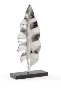 Escultura Moderna Hecha a Mano con Base de Mármol y Metal de Aluminio, Forma de Hoja, Chapada en Oro, Duradera, Elegante y Lujosa para Decoración de Mesa de Oficina u Hogar - Product Image 6