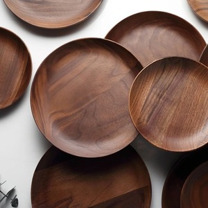Assiette en acacia élégante et unique pour événements Assiette de service en bois Produit de qualité supérieure fabriqué à la main et durable - Product Image 2