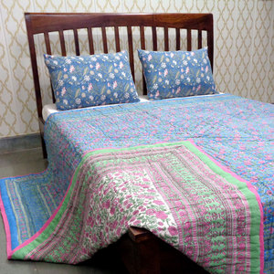 Couvertures de lit du fabricant indien Hand Block Imprimé Soft Cotton Voile Dohar Queen Size Couvertures de lit à vendre à bas prix - Product Image 4