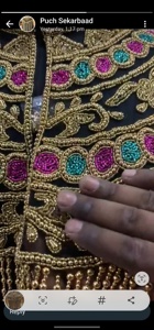 ผ้าคลุมเบอร์เลสก์ประดับด้วยลูกปัดมีเลื่อมปักลายภาพเงาตรงเสื้อคลุมคอสำหรับงานเทศกาล - Product Image 3