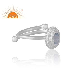 แหวนพลอยบุษราคัมสีเงินธรรมชาติดีไซน์ใหม่เครื่องประดับออกแบบตามต้องการของขวัญสำหรับผู้หญิงสำหรับผู้หญิง - Product Image 4