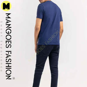 T-shirt à manches courtes en coton imprimé avec logo personnalisé de style formel bleu marine pour hommes Sports d'été - Product Image 2