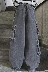 Pantalones vaqueros rasgados elásticos de cintura media de Color sólido a la moda para mujer de talla grande, Vaqueros ajustados informales de verano con decoración de botones - Product Image 2