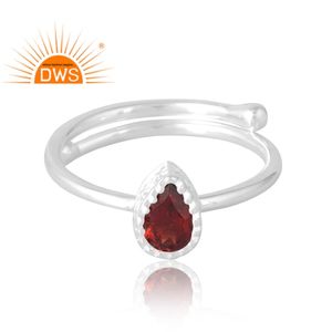 Best Selling 925 Sterling Selling Natural Garnet Gemstone Ring Custom Jewelry For Women Gift For Her - Product Image 3