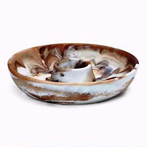 Bol en résine de forme ovale, poli, vaisselle décorative, écologique, origine Uttar Pradesh, passe au lave-vaisselle, usage domestique - Product Image 5