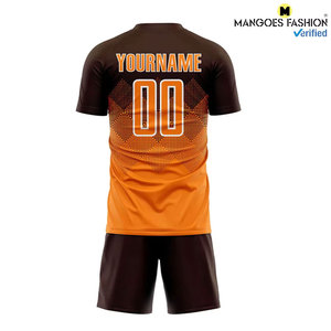 Uniforme de Fútbol Personalizado Sublimado en Marrón, Naranja y Blanco, Jersey de Manga Corta, Transpirable, de Secado Rápido, Rendimiento Óptimo - Product Image 5