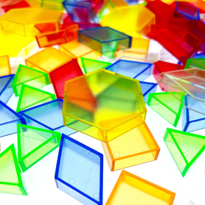 Figuras Geométricas Translúcidas de Plástico de 1 cm de Grosor, 186 Piezas, PLOMA AE10, 6 Colores, 6 Formas, para Mesa de Luz de Aprendizaje Temprano - Product Image 2