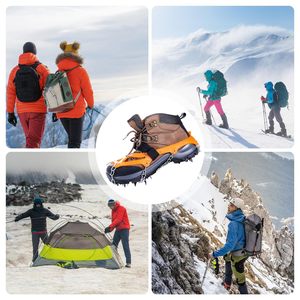 <span class=keywords><strong>Crampons</strong></span> d'alpinisme d'extérieur antidérapants pour chaussures d'escalade de randonnée sur glace, traction à griffes à 24 pointes, <span class=keywords><strong>crampons</strong></span> antidérapants pour chaussures - Product Image 6