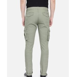 Pantalon de survêtement décontracté en coton pour hommes, pantalon cargo taille moyenne à cordon de serrage avec logo personnalisé, style devant plat - Product Image 6
