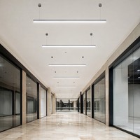Luminaire linéaire suspendu en aluminium LED pour couloir de centre commercial, 1200 mm, 6000 K, dimmable, lampe de plafond moderne
