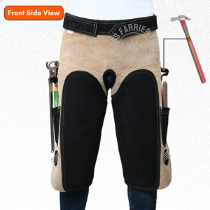 Latest Quality leather farrier chaps farrier aprons With loop <b>knife</b> pocket farrier forge tools rasp handle grip accessories - Product Image 2