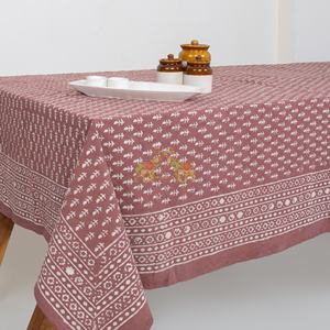 Mantel de Algodón Dabu Hecho a Mano con Estampado Floral, Diseño de Bloques, para Cocina, Comedor y Decoración del Hogar - Product Image 4