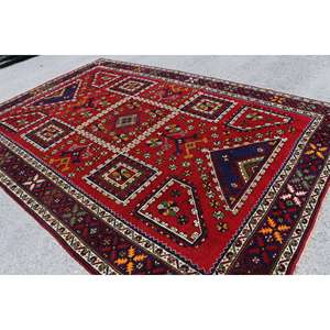 Alfombra de 8.2x12.3 pies, Alfombra Turca Vintage, Alfombra a Rayas Rojas y Azules - Product Image 3