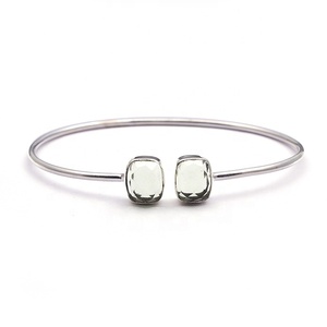 Designer chrysoprase pierres précieuses bracelet bijoux réglable bracelet rectangle coussin forme vert bijoux de mode pour cadeau - Product Image 4