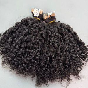 Extensions de cheveux humains vietnamiens non-Remy à pointes en kératine pour boucles, pointes plates, lots, tissage à la colle, double trame, directement de l'usine - Product Image 1