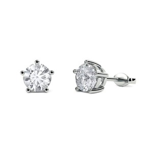 Pendientes de Diseño Contemporáneo con Diamantes de Corte Redondo de 0.30 Ct, Diamantes Cultivados en Laboratorio en Platino, para Regalo de Aniversario de Bodas - Product Image 2