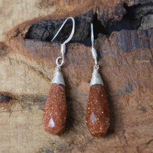 Red Sunstone 925 Sterling Silver Long Drop <b>Earrings</b> Handmade Gemstone Jewelry Women Fashion <b>Dangle</b> Gift - Product Image 1