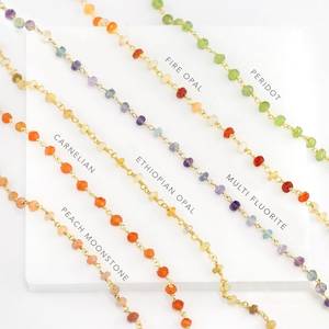 สร้อยคอลูกปัดหินมูนสโตนเม็ดเล็กๆคริสตัลแบบเรียบง่ายสร้อยโชคเกอร์สไตล์โบโฮ - Product Image 6