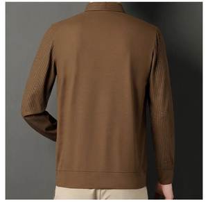 Polos a rayas de manga larga para hombre de estilo Vintage, ropa de calle informal de negocios, con estampado 3D Tops, ropa básica para hombre, forro polar de primavera - Product Image 6