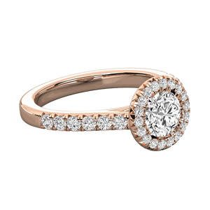 Bague de fiançailles halo avec diamant rond - Product Image 4