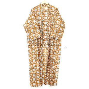 Indio hecho a mano 100% algodón satén ropa de dormir Bata para mujer estampado Floral Kimono bata verano ropa de dormir playa cubierta vestido - Product Image 6