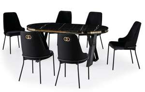 Modern Designed 1 Table and 6 Chairs <b>Set</b> for Dining Room Elegant Look for Villas Newest Model - Product Image 4