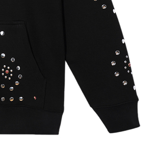 Streetwear Manufacturers Custom Black Rhinestone Heavyweight 480 Gsm Heavy Weight French Terry Oversized Rhinestone Hoodies - Product Image 5