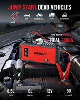 GOOLOO GT3000 Démarreur de secours haute puissance 3000 ampères 12V pour camion, kits de démarrage automobile, banques d'alimentation, affichage numérique, lumière LED, IP65