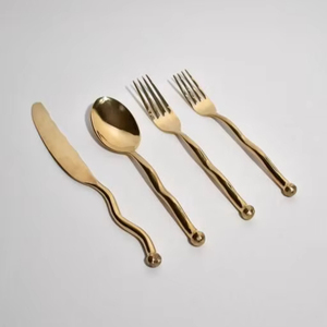 ZIg Zag Ball Bottom couverts look ensemble de couverts élégant Durable passe au lave-vaisselle avec miroir polonais poignée la plus tendance - Product Image 1