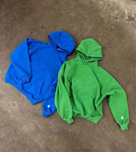 Vente en gros de survêtements XL pour hommes personnalisés pour l'hiver sérigraphiés avec logo pull-over sweat-shirt court à capuche évasée - Product Image 4