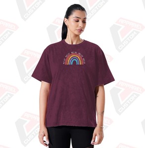 Stylish Women's Trendy Acid Wash T-Shirt for Summer Comfortable Eco-Friendly Denim Batik Corduroy Features Appliques Beading - Product Image 3