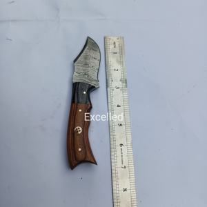 Nuevo cuchillo desollador de caza de acero de Damasco de alta calidad personalizado, cuchillo desollador de hoja fija, incluye Funda de cuero de primera calidad - Product Image 6