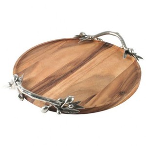 Bandeja de servicio de madera de acacia hecha a mano para el hogar, cocina, café, desayuno, bodas, Decoración de mesa y uso de bandeja de servicio - Product Image 4