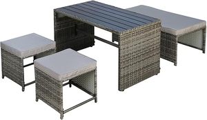 Prêt à Expédier Ensemble de Patio Extérieur Imperméable Revêtement Pa Chaises et Tables Logo Personnalisé Jamaïque Ensemble Rotin Osier Grossiste - Product Image 4