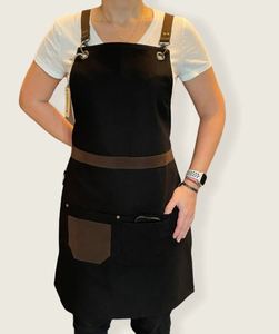 Delantal de lona de algodón negro para hombre y mujer, delantal de ante de imitación marrón, regalo para maestro, Barista, camarero, mixólogo - Product Image 3