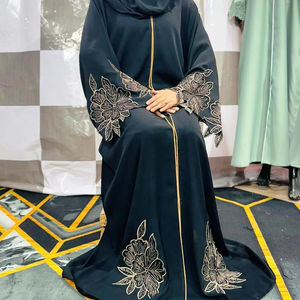 Islamic Elegant Modest Women's Traditional Muslim Clothing Beautiful Embroidery Hand Work <b>Abayas</b> Style Kaftan Formal Dubai - Product Image 1