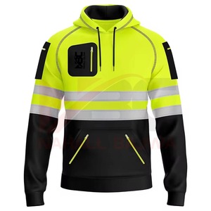 Hi Vis Hoodies Color amarillo Seguridad Ropa DE TRABAJO Logotipo personalizado reflectante Hi Vis Sudaderas con capucha de alta visibilidad. - Product Image 1