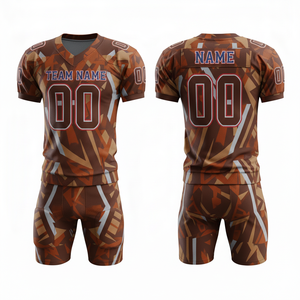 ชุดยูนิฟอร์มอเมริกันฟุตบอลแบบปรับแต่งได้ พร้อมกางเกงขาสั้นและตำแหน่งโลโก้ด้านหน้า - Product Image 2