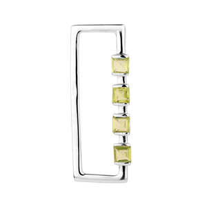 Shah Gems - Colgante de Peridoto Natural para Mujer en Plata de Ley 925 con Engaste Geométrico, Baño de Rodio y Oro Rosa, Incrustaciones de Diamantes - Product Image 1