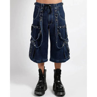 Pantalon cargo gothique pour femme avec bretelles, pantalon en jean punk emo avec chaînes, 2026