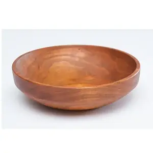 Cuenco de madera de mesa de diseño moderno hecho a mano, cuenco de servicio personalizado con estampado de flores para restaurante de Hotel, pulido sostenible - Product Image 3