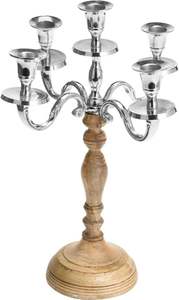 Candélabre de sol élégant à 5 bras en argent pour les grands événements. Disponible à prix de gros pour vos besoins en décoration. - Product Image 5